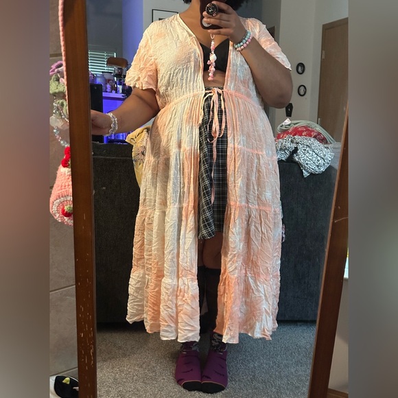 Torrid Light Peach Textured Duster - Picture 1 of 4